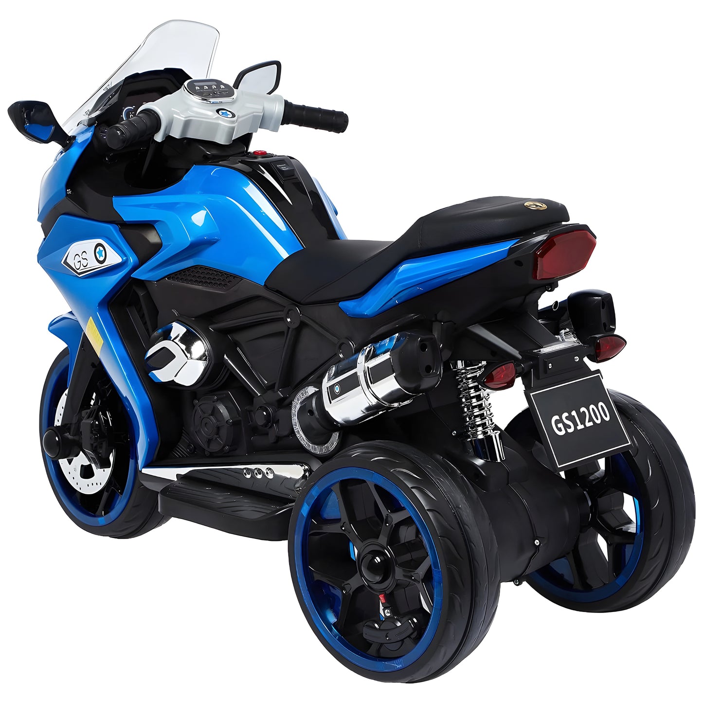 2026 R1200 6V 3 Wheel Electric Kids Ride On Motorcycle Blue