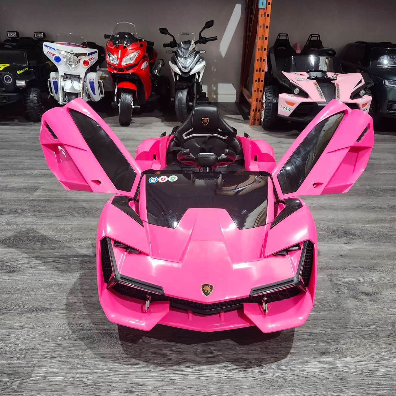 2025 Lamborghini Style NEL-603 12V One Seater Kids Ride On Car Pink
