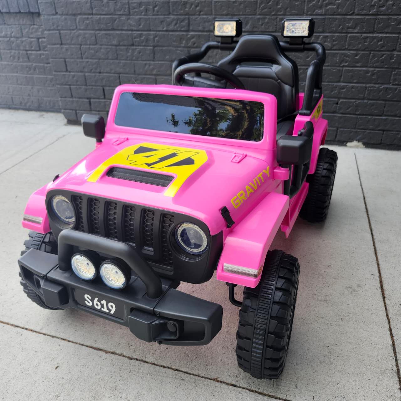 2025 S619 12V Electric Kids Ride On Jeep Wrangler Truck Pink