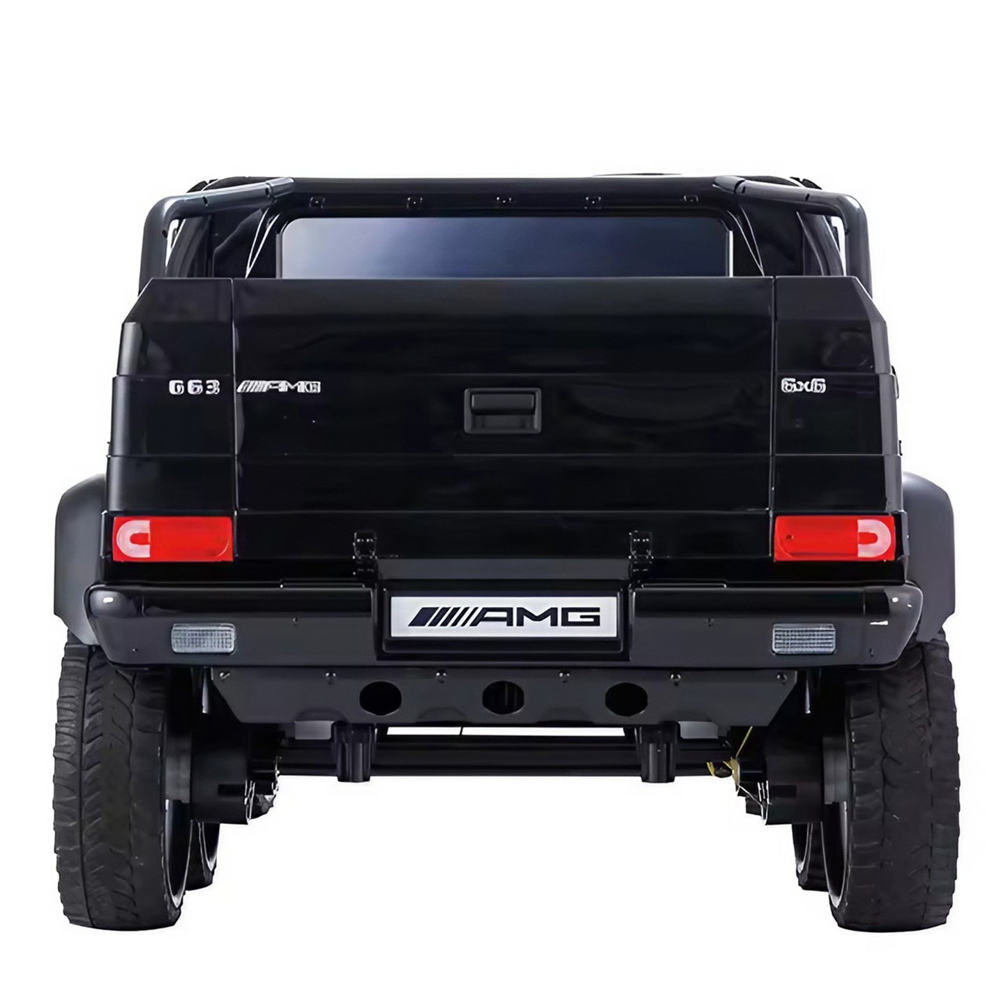 Licensed Mercedes Benz AMG G63 6 Wheel 24V DELUXE Two Seater Kids Ride On Car Leather Seater Rubber Wheel Black