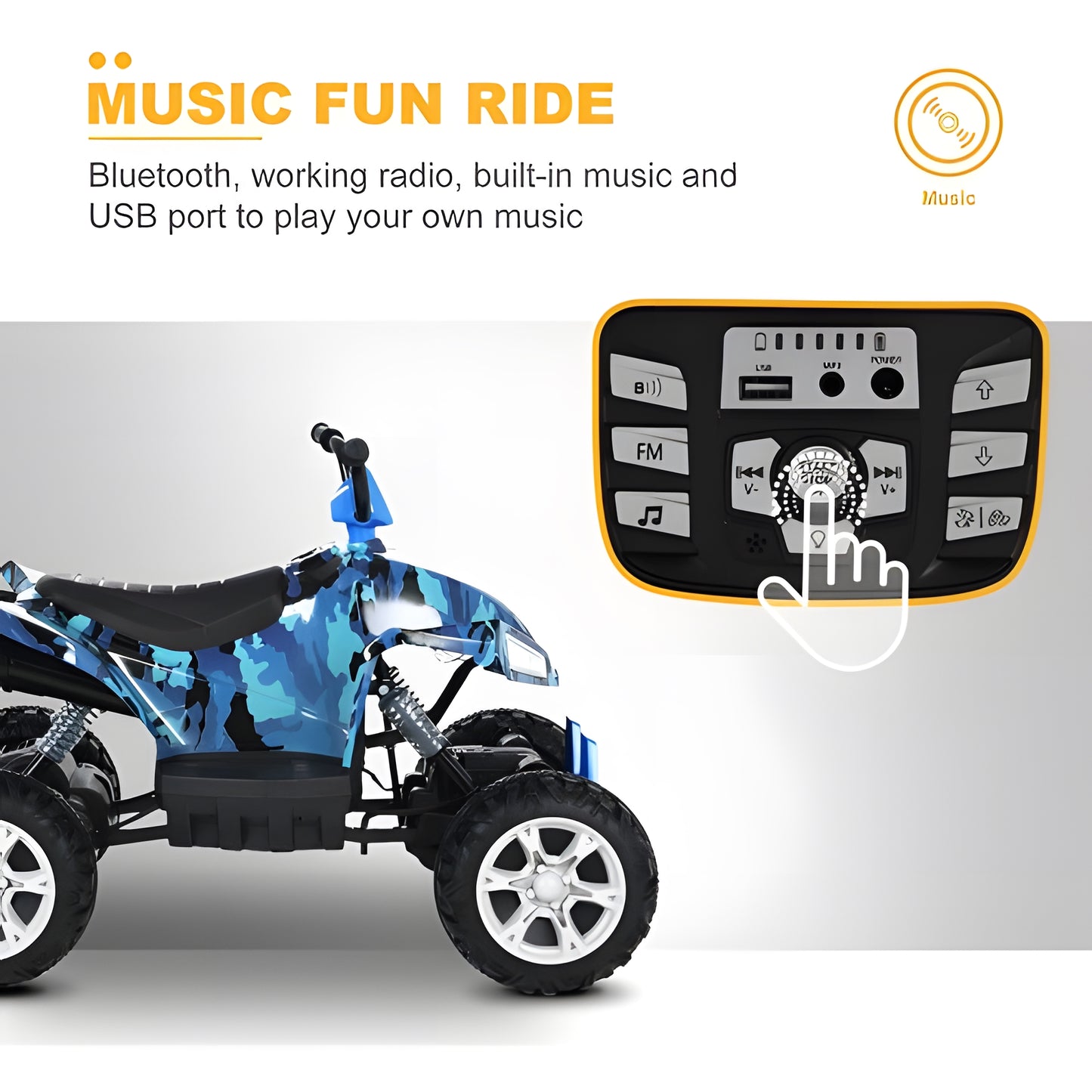 2025 Uenjoy S2888 24V Off-Road 4×4 Kids Ride On ATV Blue