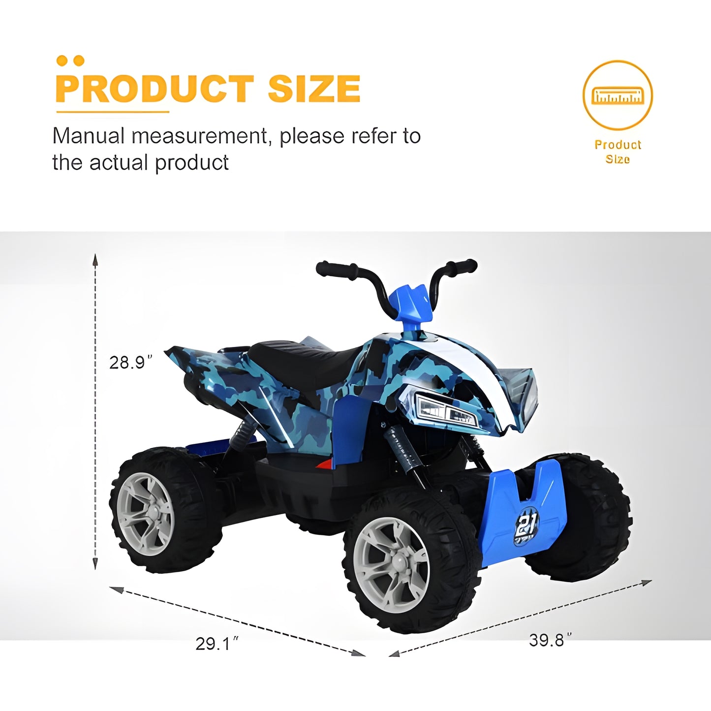 2025 Uenjoy S2888 24V Off-Road 4×4 Kids Ride On ATV Blue