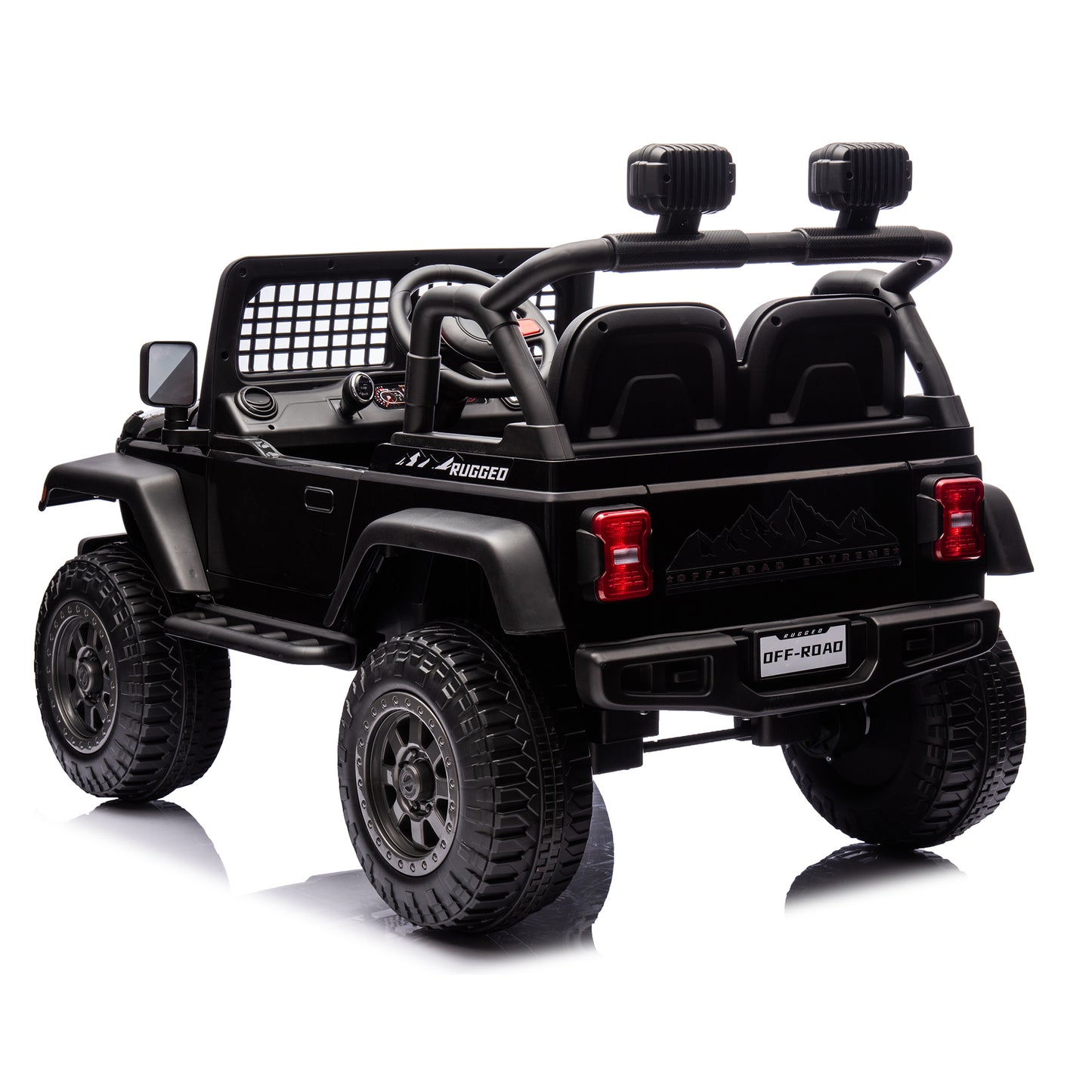 Jeep Truck NEL-618 12V Electric Kids Ride On Car Leather Seat Rubber Wheel Black