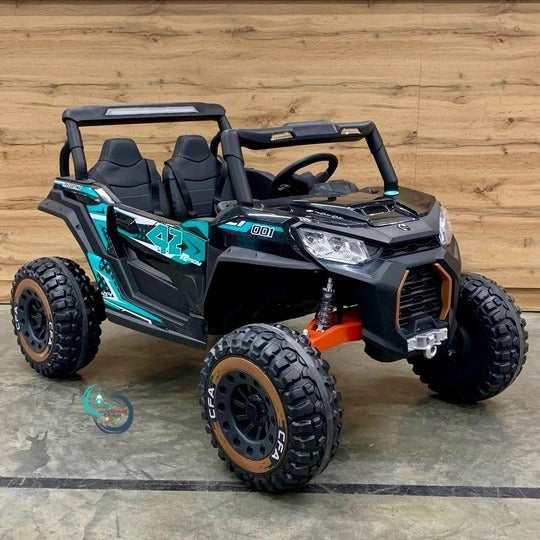 XXL UTV Buggy NEL-913 24V Two Seater 4x4 Kid Ride on Car Leather Seater Rubber Wheel Black