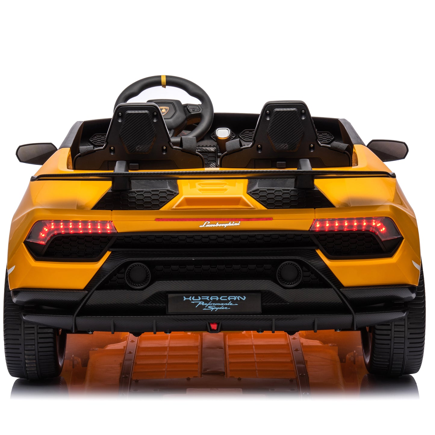 Licensed Lamborghini Huracan S311 24V 4x4 Two Seater Ride on Car Leather Seat Rubber Wheel