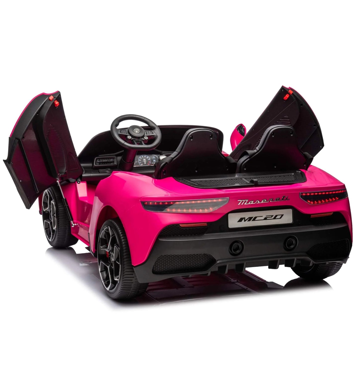 Licensed Maserati MC20 S315 24V 4x4 Two Seater Ride on Car Leather Seat Rubber Wheel Pink