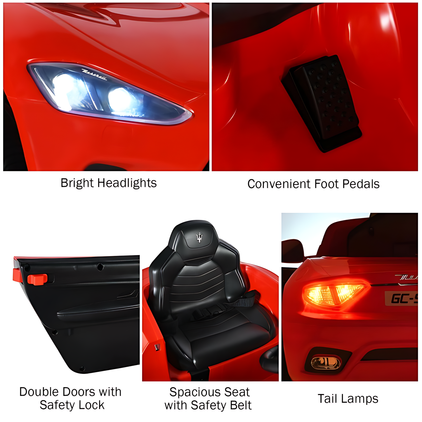 Licensed Maserati GranCabrio S302 12V Electric Kids Ride On Car Red