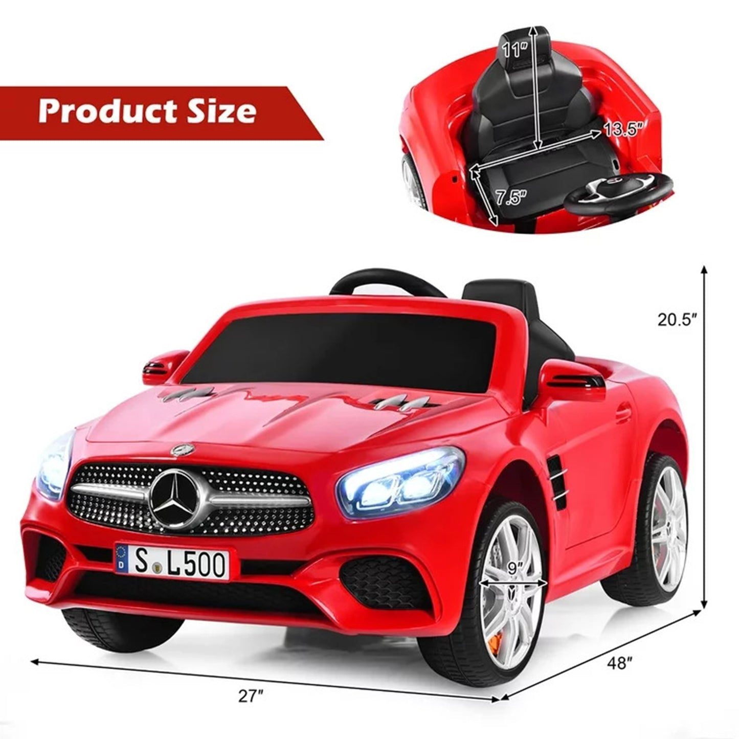 Licensed Mercedes-Benz SL500 S301 12V Kids Ride On Car