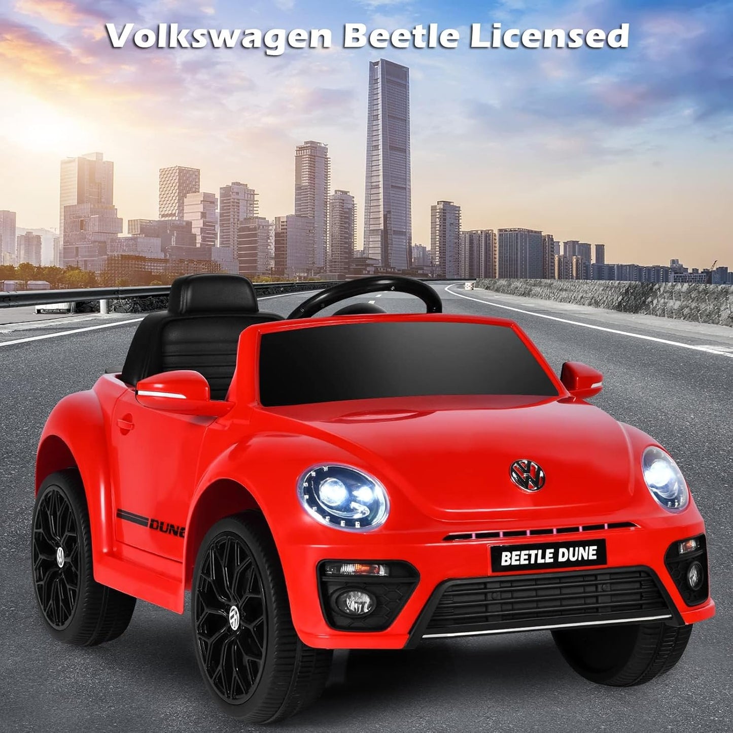 Licensed Volkswagen Beetle S503 12V Kids Ride On Car Red