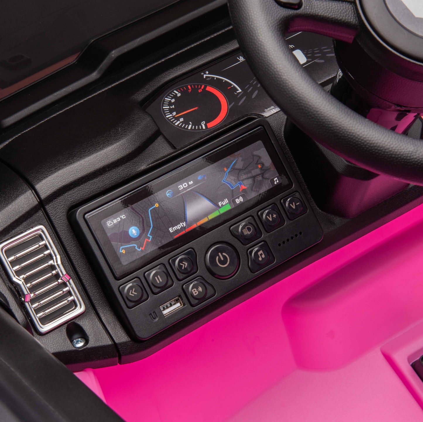 Off-Road Explorer Truck ZB2588 24V 4X4 Kids Ride On Car Leather Seat Rubber Wheel Pink