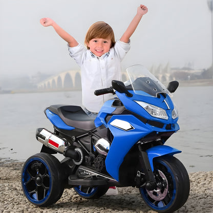 2025 R1200 6V 3 Wheel Electric Kids Ride On  Motorcycle Blue