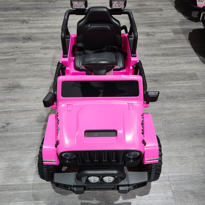 2025 S619 12V Electric Kids Ride On Jeep Wrangler Truck Pink