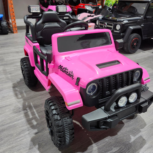 2025 S619 12V Electric Kids Ride On Jeep Wrangler Truck Pink