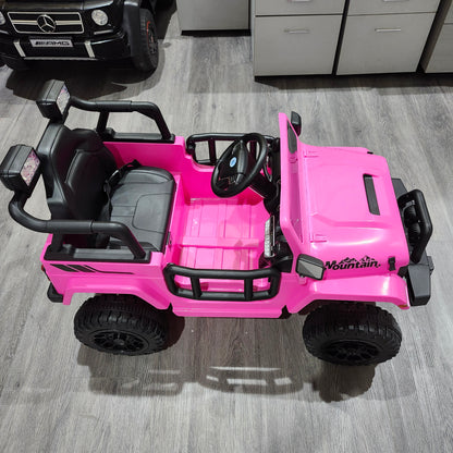 2025 S619 12V Electric Kids Ride On Jeep Wrangler Truck Pink