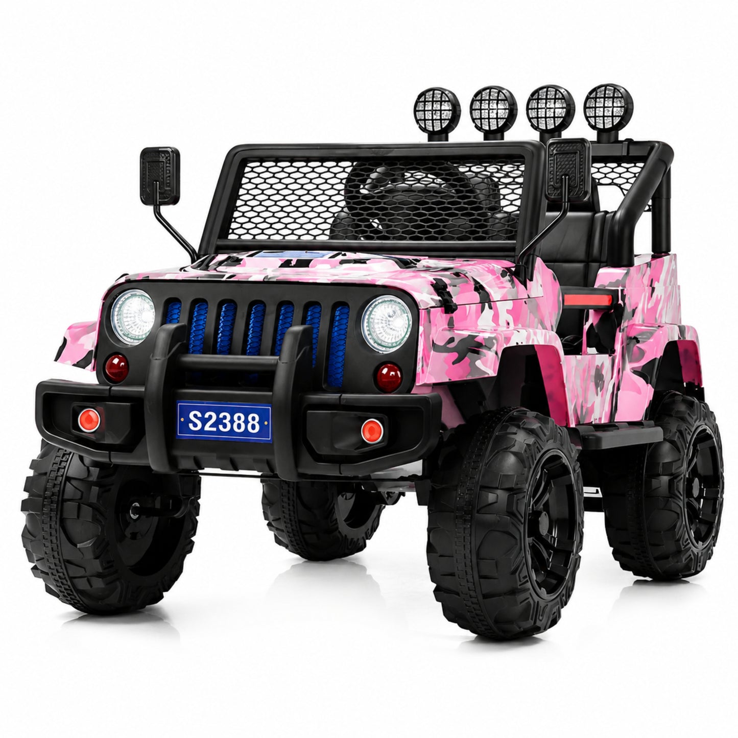 Jeep Wrangler Truck S2388 12V Electric Kids Ride On Car CamoFlage Pink