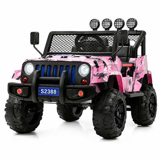 Jeep Wrangler Truck S2388 12V Electric Kids Ride On Car CamoFlage Pink