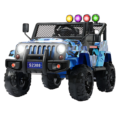 Jeep Wrangler Truck S2388 12V Electric Kids Ride On Car CamoFlage Blue