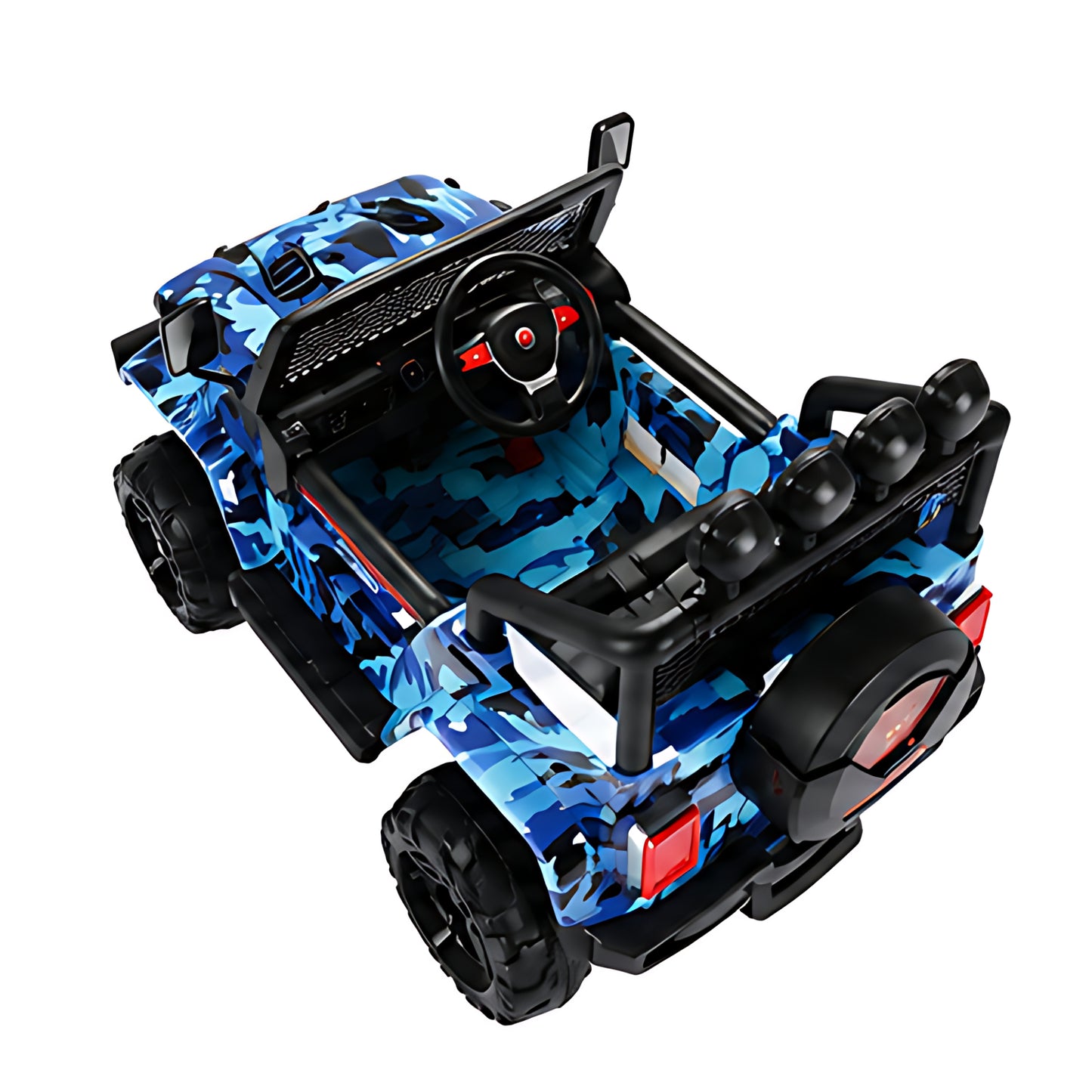 Jeep Wrangler Truck S2388 12V Electric Kids Ride On Car CamoFlage Blue