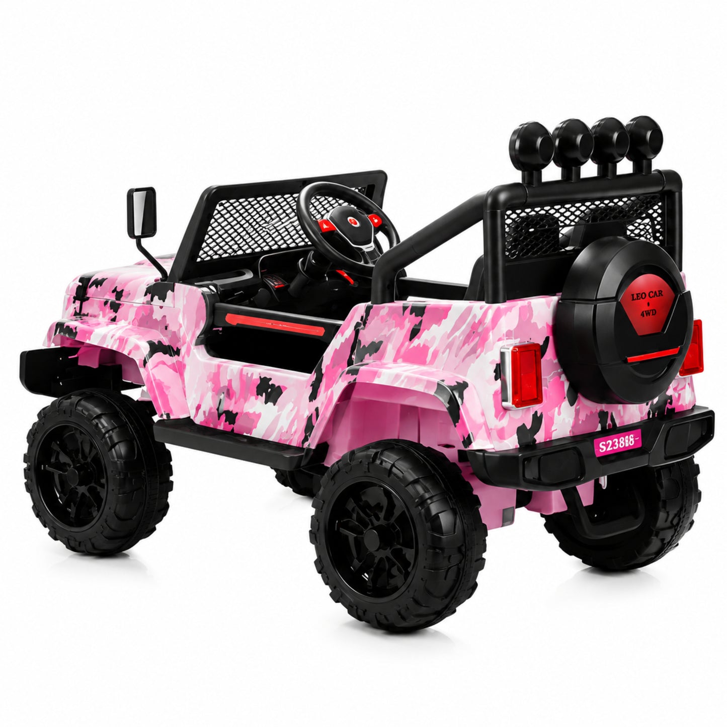 Jeep Wrangler Truck S2388 12V Electric Kids Ride On Car CamoFlage Pink