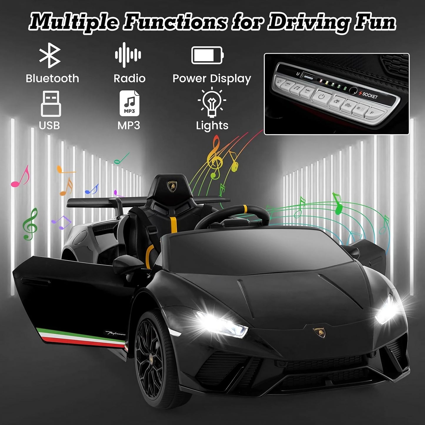Licensed Lamborghini Huracan S308 12v Electric Kids Ride on Car