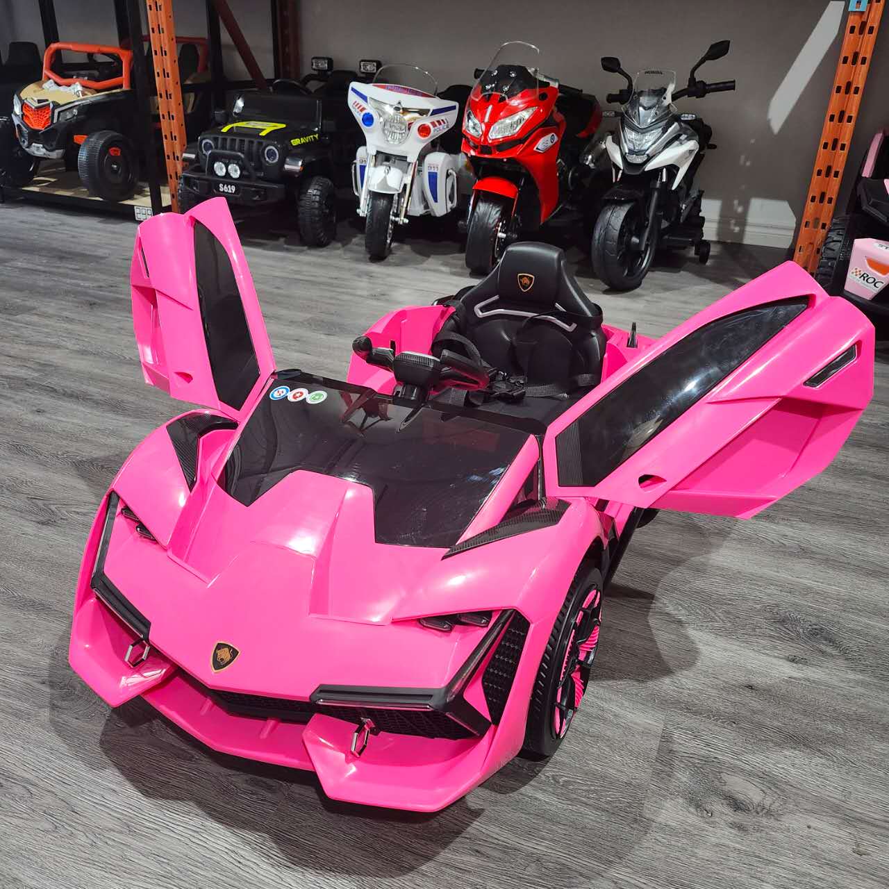 2025 Lamborghini Style NEL-603 12V One Seater Kids Ride On Car Pink