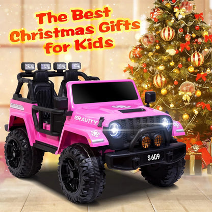 2025 S609 24V Two Seater Electric Kids Ride On Off Road Monster Jeep Truck Pink (Pre-Order)