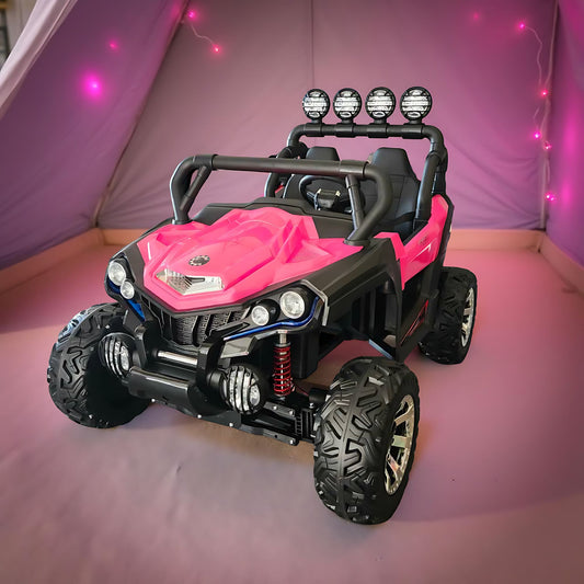 UTV Buggy NEL-903 24V 4×4 Two Seater Off-Road Ride On Car Leather Seat Rubber Wheel Pink