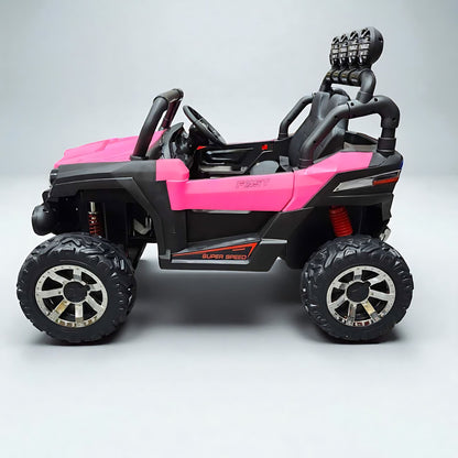 UTV Buggy NEL-903 24V 4×4 Two Seater Off-Road Ride On Car Leather Seat Rubber Wheel Pink
