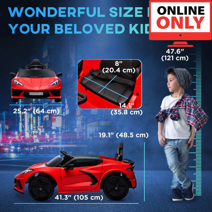 12V ZB315V80 Licensed Chevrolet Corvette Ride on Car Age 1-4 (Online Order Only)