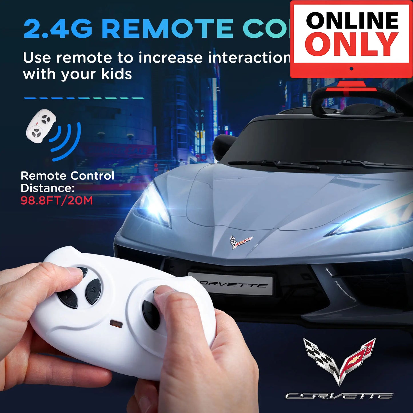 12V ZB315V80 Licensed Chevrolet Corvette Ride on Car Age 1-4 (Online Order Only)