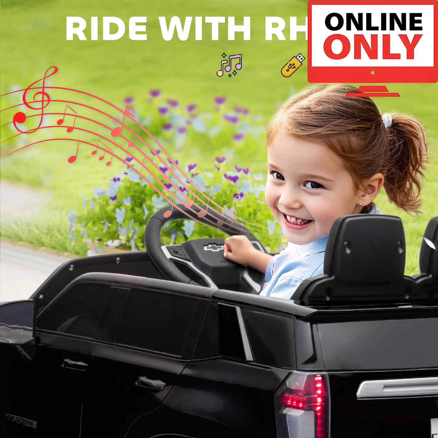 12V ZB237V80 Licensed Chevrolet Tahoe Ride on Car Age 1-4 (Online Order Only)