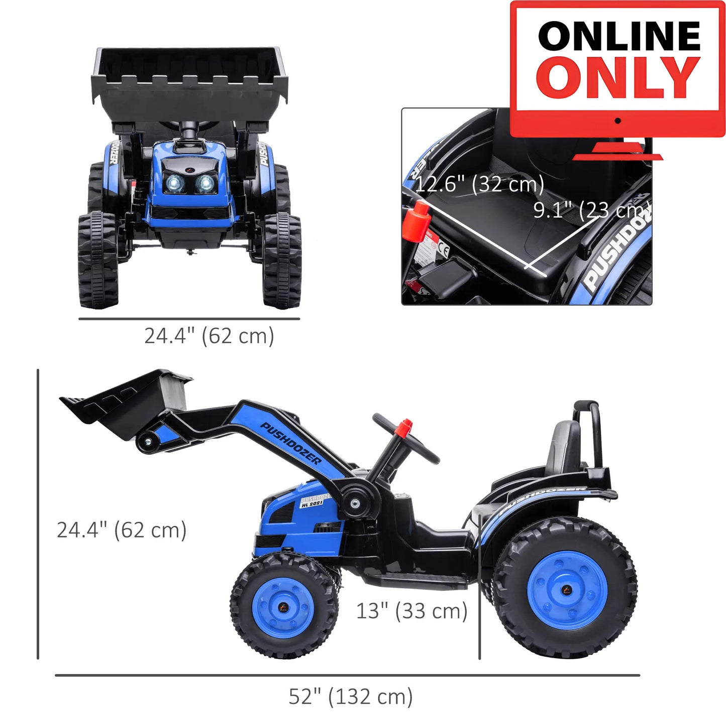 6V ZB167V80 Powered Digger Ride On Excavator Tractor Age 1-4 (Online Order Only)