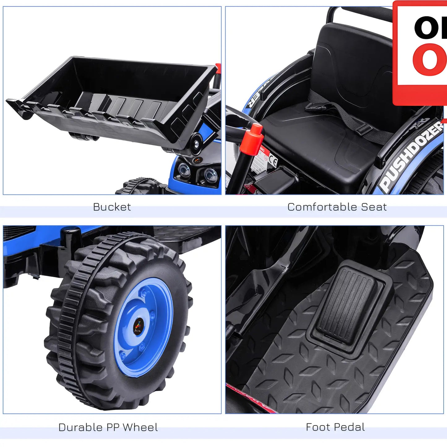 6V ZB167V80 Powered Digger Ride On Excavator Tractor Age 1-4 (Online Order Only)