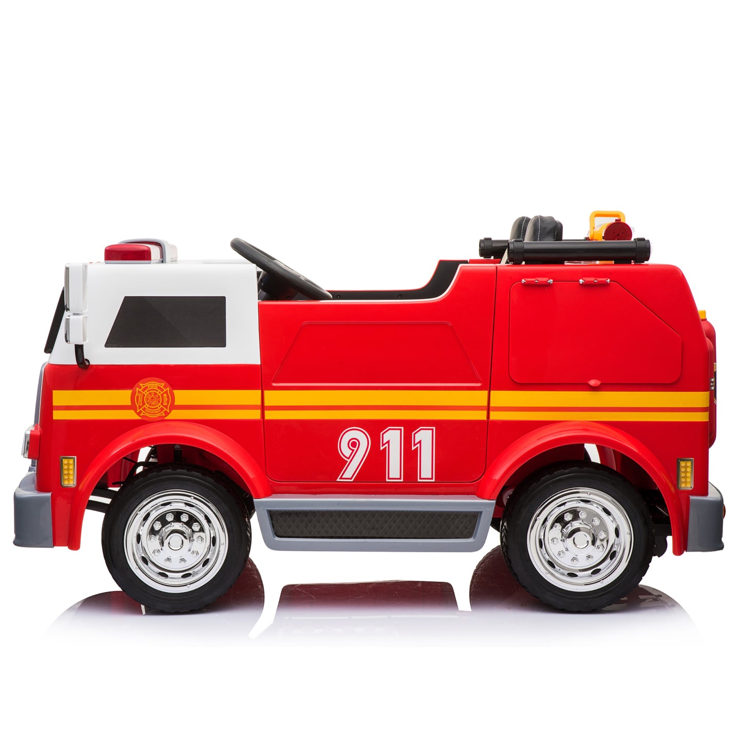 Fire Truck ZB911 24V Two Seater Ride on Car Leather Seat Rubber Wheel