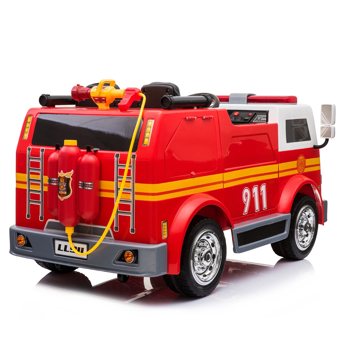 Fire Truck ZB911 24V Two Seater Ride on Car Leather Seat Rubber Wheel