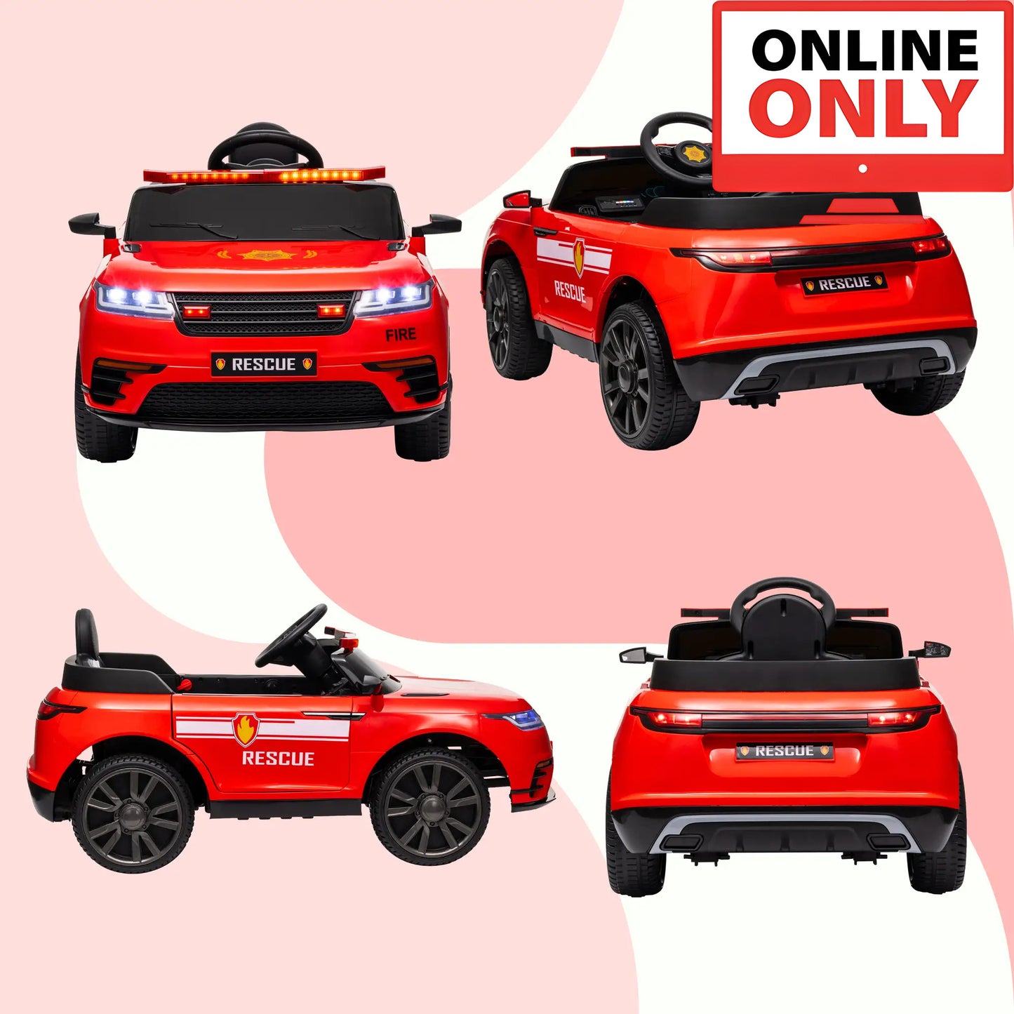 12V ZB359V80 Kids Ride On Fire Truck Age 1-4 (Online Order Only)