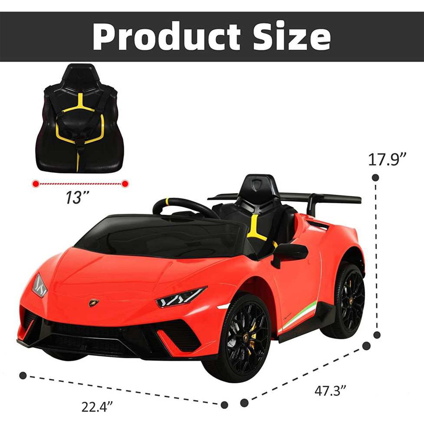 Licensed Lamborghini Huracan S308 12v Electric Kids Ride on Car