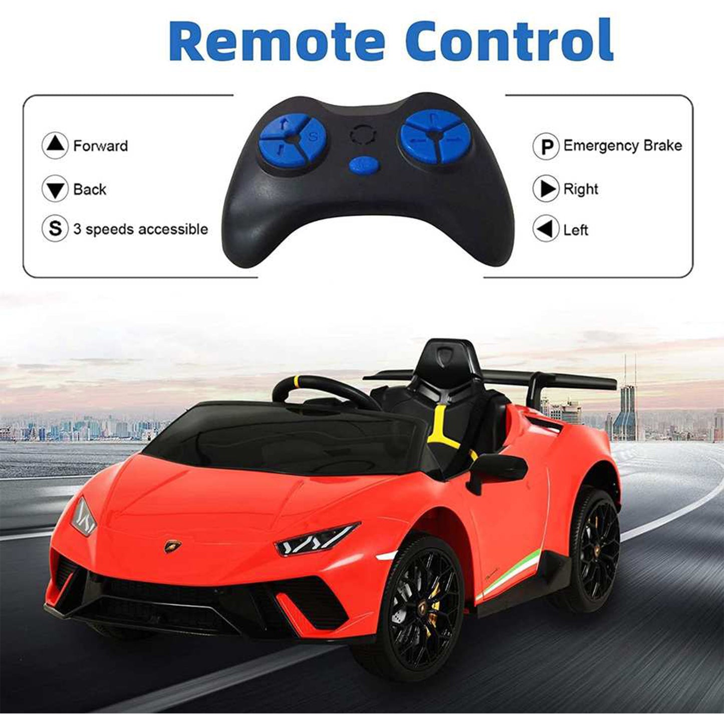 Licensed Lamborghini Huracan S308 12v Electric Kids Ride on Car