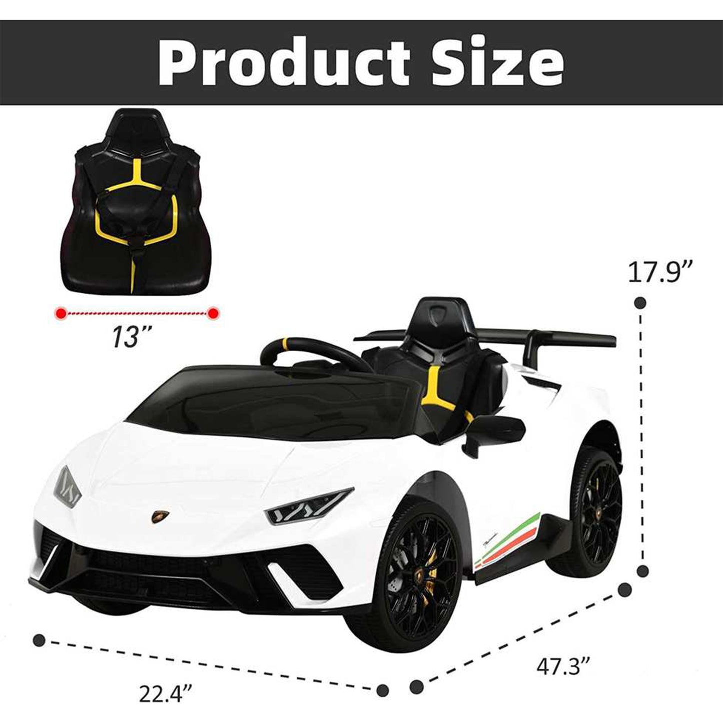 Licensed Lamborghini Huracan S308 12v Electric Kids Ride on Car