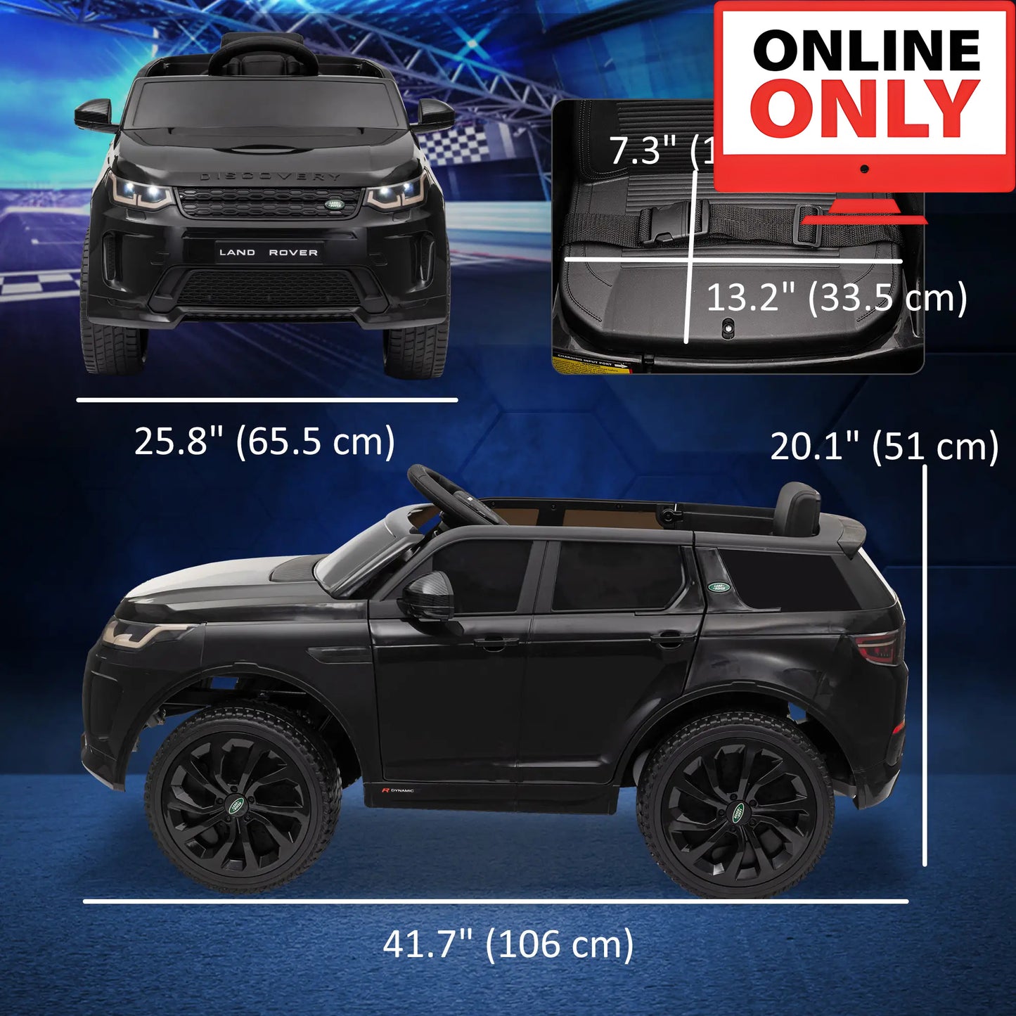 12V ZB343V80 Licensed Land Rover Discovery Sport Ride on Car Age 1-4 (Online Order Only)