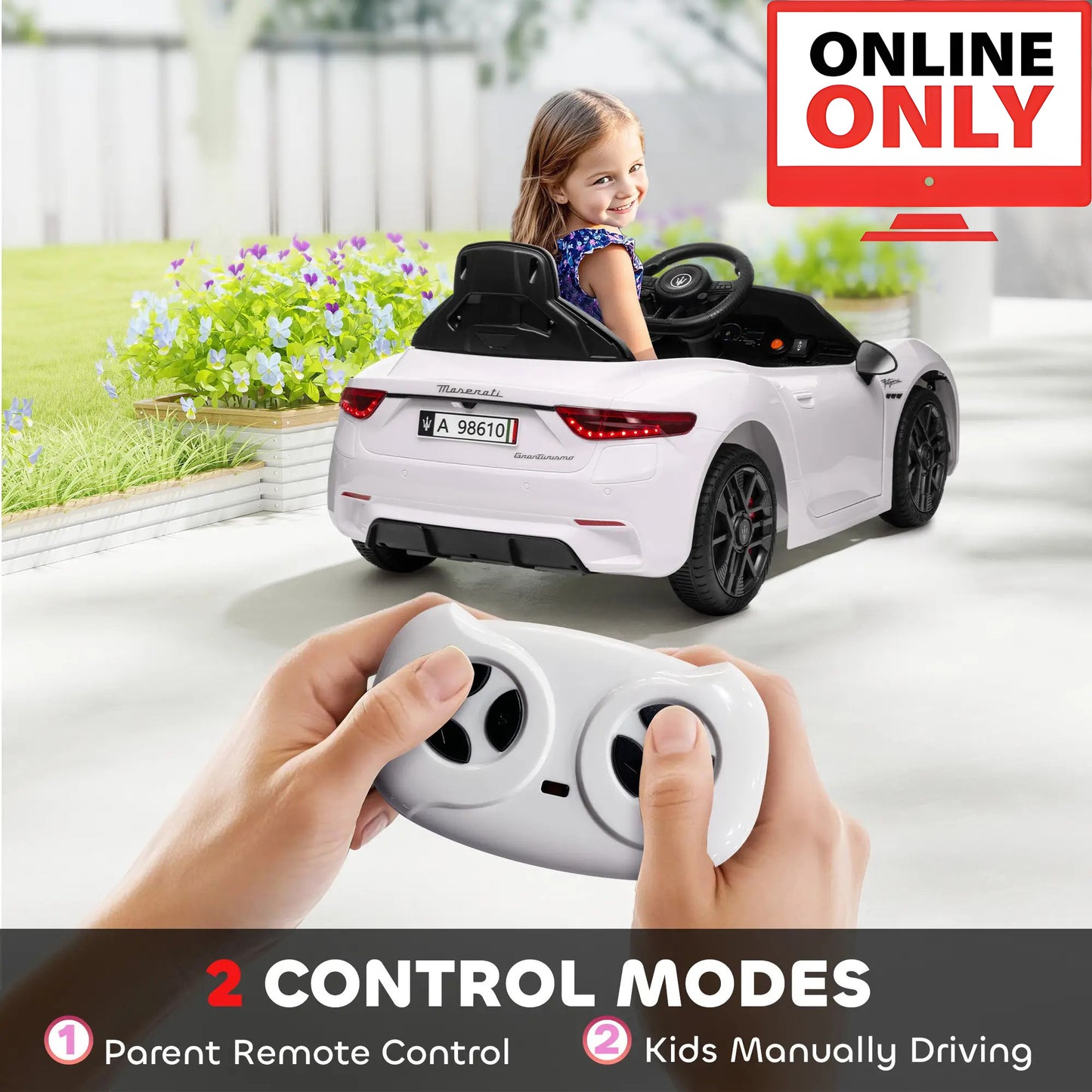 12V ZB345V80 Licensed Maserati Gran Turismo Ride on Car Age 1-4 (Online Order Only)