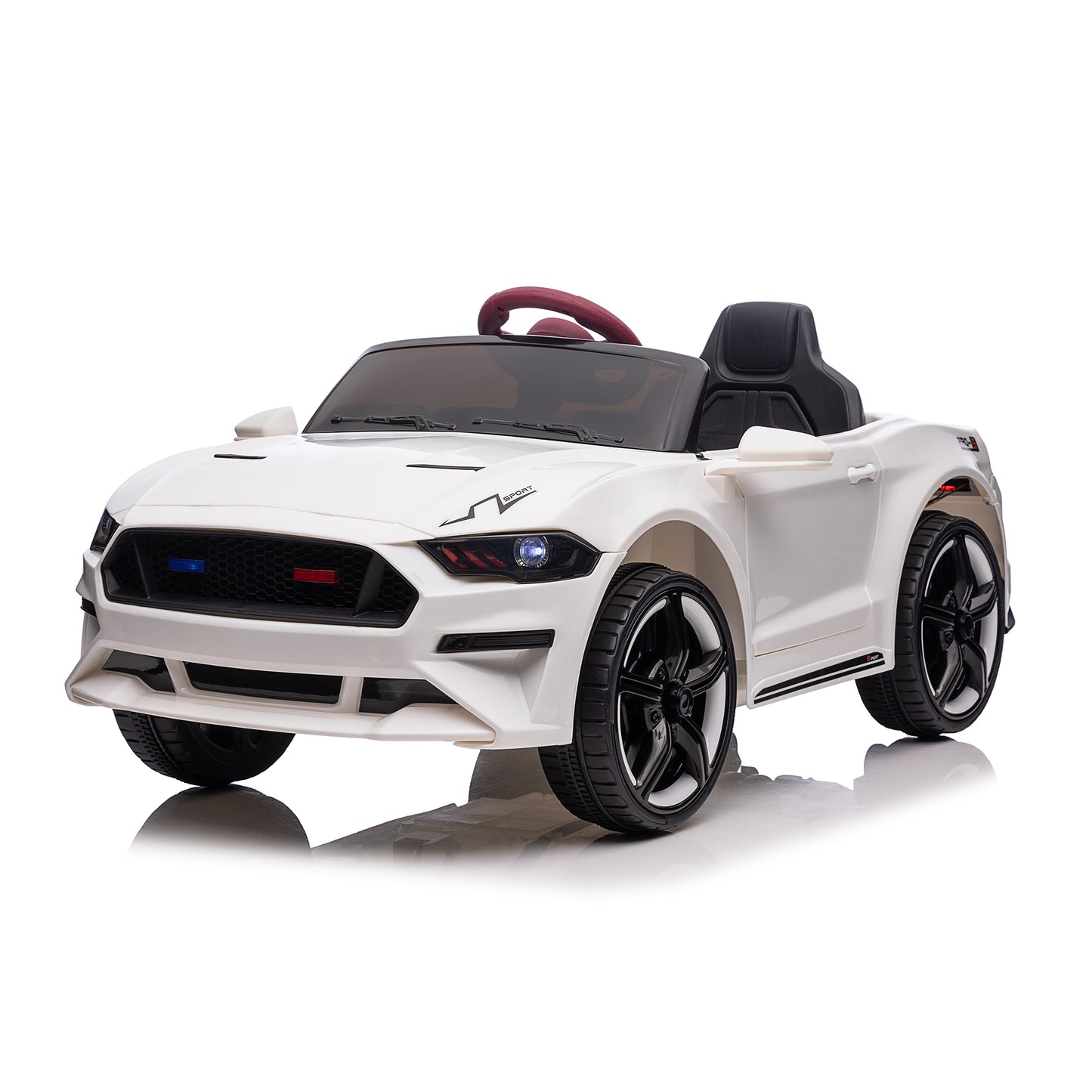 2024 Mustang Style 12V DELUXE Kids Ride On Car 
White