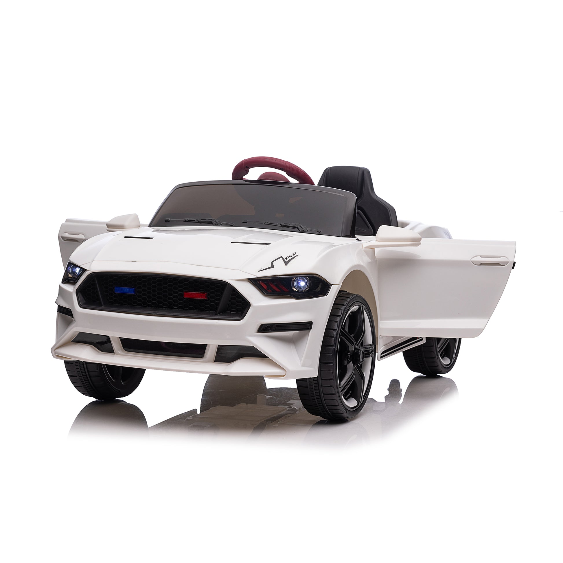 2024 Mustang Style 12V DELUXE Kids Ride On Car 
White