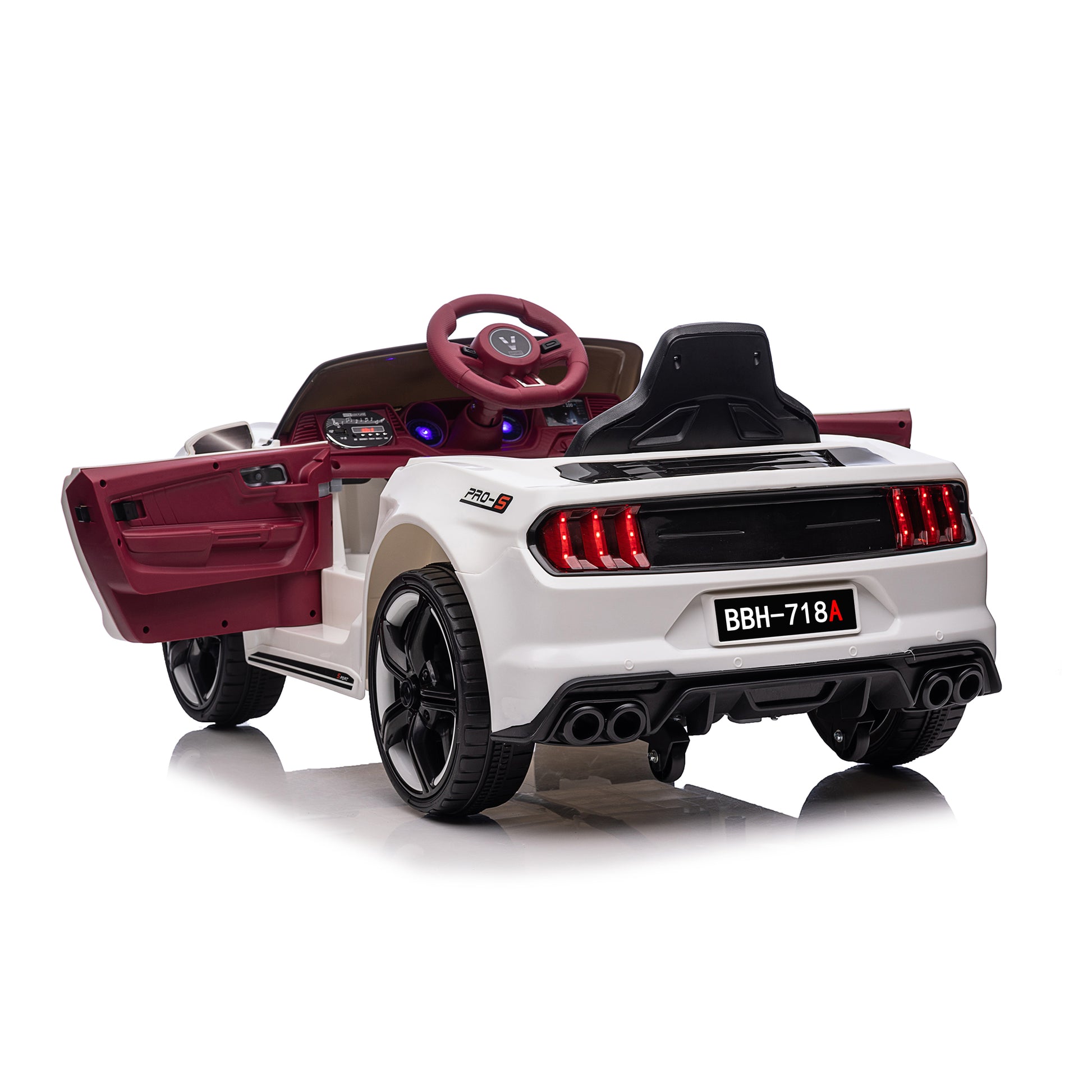 2024 Mustang Style 12V DELUXE Kids Ride On Car 
White