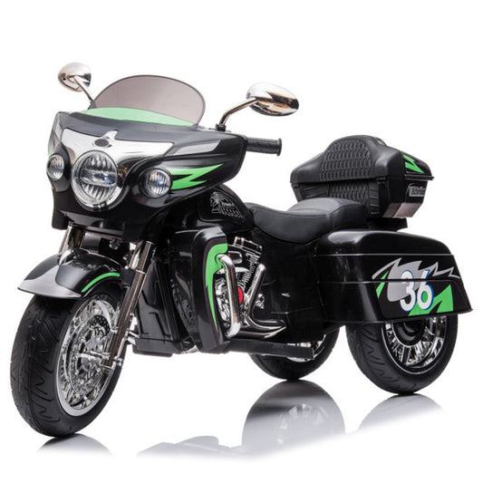 2024 NEL R1800 12V 3 Wheel Electric Kids Ride On Motorcycle Black