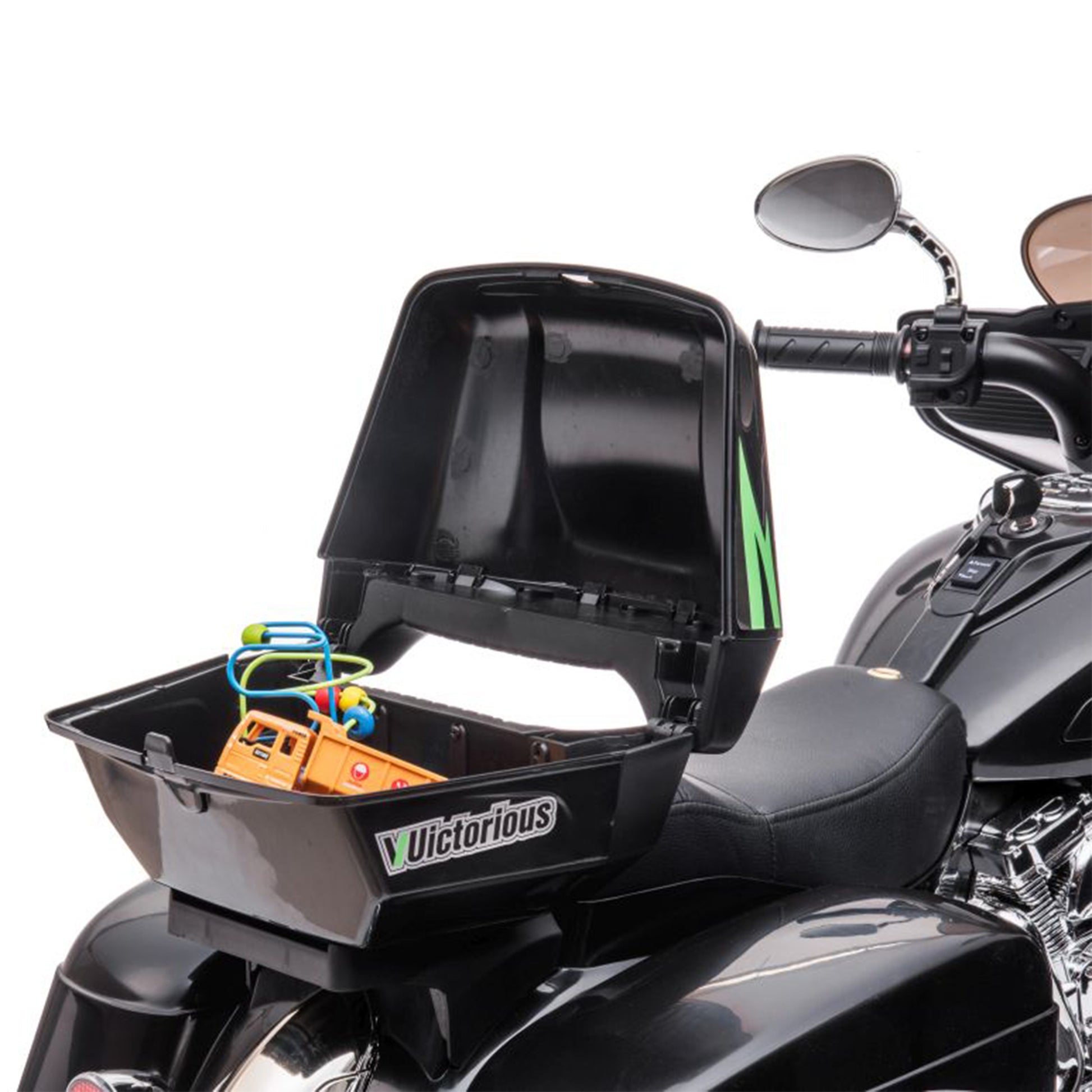 2024 NEL R1800 12V 3 Wheel Electric Kids Ride On Motorcycle Black
