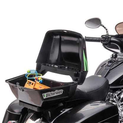 2024 NEL R1800 12V 3 Wheel Electric Kids Ride On Motorcycle Black