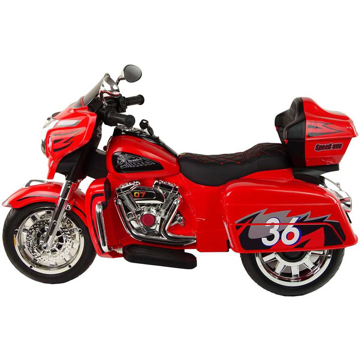 2024 NEL R1800 12V 3 Wheel Electric Kids Ride On Motorcycle Red