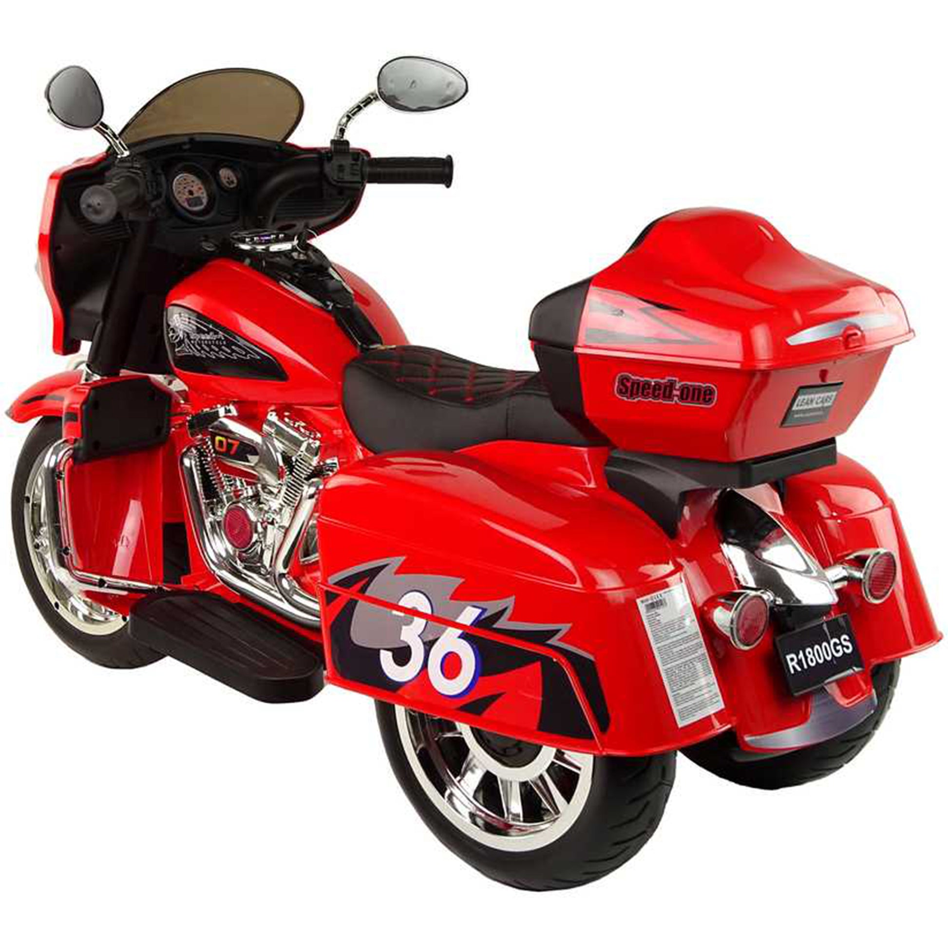 2024 NEL R1800 12V 3 Wheel Electric Kids Ride On Motorcycle Red