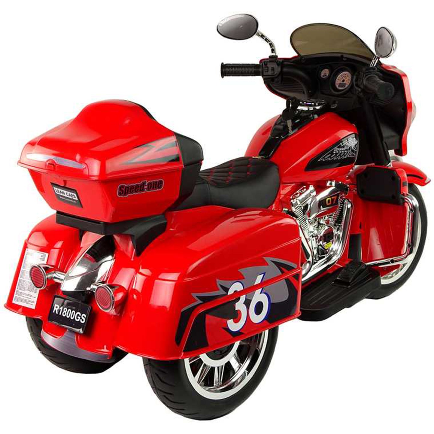2024 NEL R1800 12V 3 Wheel Electric Kids Ride On Motorcycle Red